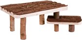 Trixie Ligplatform Knaagdier 37 X 28 Cm Hout Bruin 2-delig