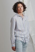 Haze & Finn Overhemd Classic Collar Mc17 0130 11 Stripe Blanc De Blanc Mannen Maat - L
