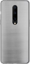 Geschikt voor OnePlus 7 Pro hoesje - Metaal print - Zilver - Lijn - Grijs - Structuur - Siliconen Telefoonhoesje