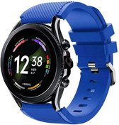 Siliconen Smartwatch bandje - Geschikt voor  Fossil Gen 6 - 44mm siliconen bandje - blauw - Strap-it Horlogeband / Polsband / Armband