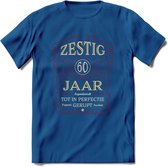 60 Jaar Legendarisch Gerijpt T-Shirt | Bordeauxrood - Ivoor | Grappig Verjaardag Cadeau | Dames - Heren | - Donker Blauw - L