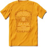 100 Jaar Legendarisch Gerijpt T-Shirt | Bordeauxrood - Ivoor | Grappig Verjaardag Cadeau | Dames - Heren | - Geel - XL