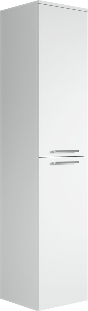 Badplaats Badkamerkast Saturnus 35 cm x 35 cm x 130 cm - Wit - Hangende Kolomkast met Twee Deuren