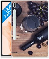 Silicone Case Samsung Galaxy Tab S7FE Hoes Wijn met doorzichte zijkanten
