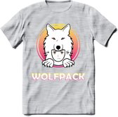 Saitama T-Shirt | Wolfpack Crypto ethereum Heren / Dames | bitcoin munt cadeau - Licht Grijs - Gemaleerd - S