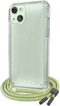 Apple iPhone 13 Hoesje - SBS - Neck Strap Serie - TPU Hoesje met koord - Transparant / Groen - Hoesje Geschikt Voor Apple iPhone 13