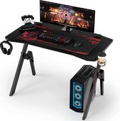Knipsta Gaming Bureau - Ergonomisch Computerbureau - Muismat - Bekerhouder - Koptelefoon Houder - Controller Stand - Zwart