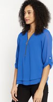 LOLALIZA Blouse met halflange mouwen - Blauw - Maat 40