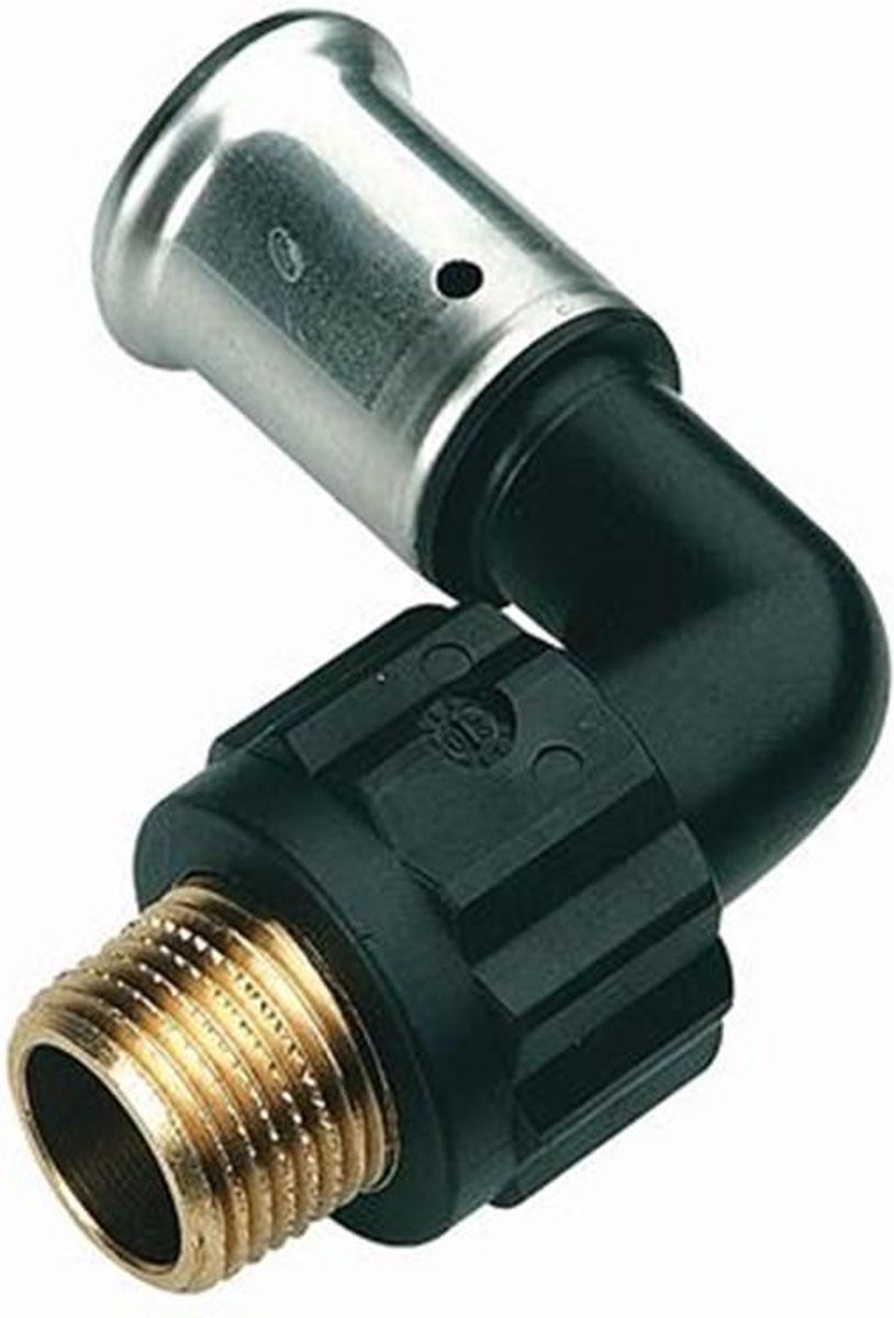 Henco 5PK knie - 3/4 buitendraad x 26 mm pers