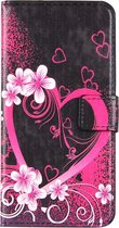 Apple iPhone 8 Plus Hoesje - Mobigear - Design Serie - Kunstlederen Bookcase - Hearts - Hoesje Geschikt Voor Apple iPhone 8 Plus