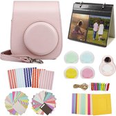 Everygoods Fuji Instax Mini 11 Case Mini 11 Accessoires Bundel Voor Fujifilm Instax Mini 11 Beschermhoes Met 8 Handige Accessoires Camera Tas Kit, 4 Kleuren Filter Lens En Selfie Lens-Roze