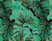 Tafelzeil Palma Groen -  500 x 140 - Groen tafelkleed - Beschikbaar in verschillende maten - Geleverd in een koker