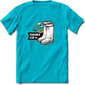 Fishing Boots - Vissen T-Shirt | Grappig Verjaardag Vis Hobby Cadeau Shirt | Dames - Heren - Unisex | Tshirt Hengelsport Kleding Kado - Blauw - M