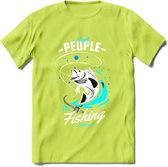 Cool People Do Fishing - Vissen T-Shirt | Blauw | Grappig Verjaardag Vis Hobby Cadeau Shirt | Dames - Heren - Unisex | Tshirt Hengelsport Kleding Kado - Groen - L