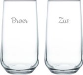Gegraveerde Drinkglas 47cl Broer-Zus