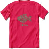 I Love Fishing - Vissen T-Shirt | Groen | Grappig Verjaardag Vis Hobby Cadeau Shirt | Dames - Heren - Unisex | Tshirt Hengelsport Kleding Kado - Roze - XL