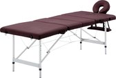 vidaXL Massagetafel inklapbaar 4 zones aluminum wijnpaars