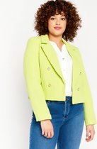 LOLALIZA Cropped tweed blazer - F - Lime - Maat 44