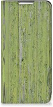 Telefoon Hoesje Geschikt voor Samsung Galaxy S22 Plus Wallet Case Green Wood