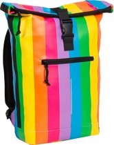 New-Rebels® Mart - Roll-Top - Backpack - Waterafstotend  - Regenboog- Large II - Rugtas - Rugzak