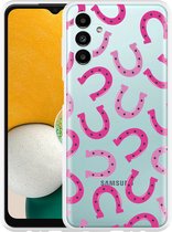 Hoesje Geschikt voor Samsung Galaxy A13 Pink Horseshoes