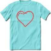 Valentijn Hart T-Shirt | Grappig Valentijnsdag Cadeautje voor Hem en Haar | Dames - Heren - Unisex | Kleding Cadeau | - Licht Blauw - S