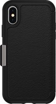 Apple iPhone X/10 Hoesje - Otterbox - Strada Serie - Echt Leer Bookcase - Zwart - Hoesje Geschikt Voor Apple iPhone X/10