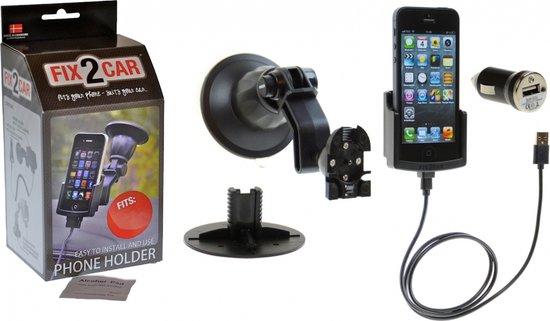Kreek Promotie Gevaar Kram Fix2Car Zuignap Telefoonhouder Auto voor Apple iPhone 5S - Zwart |  bol.com