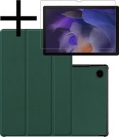 Samsung Galaxy Tab A8 Hoesje Met Screenprotector Zwart Book Case Cover Met Screen Protector - Donker Groen