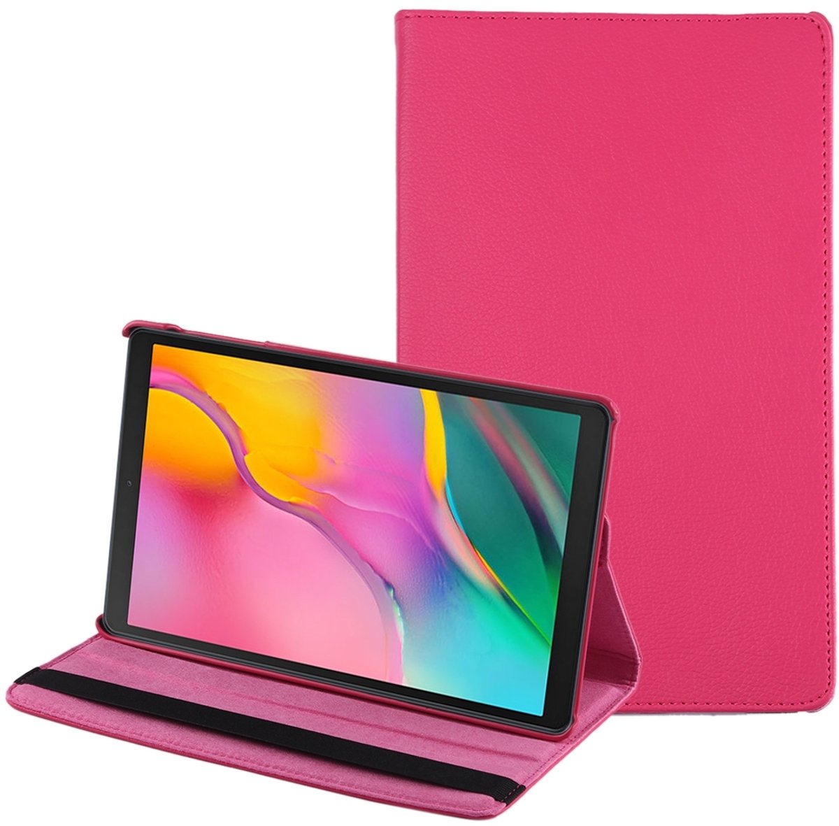 Mobigear Tablethoes geschikt voor Samsung Galaxy Tab A 10.1 (2019) Hoes | Mobigear DuoStand Draaibare Bookcase - Magenta