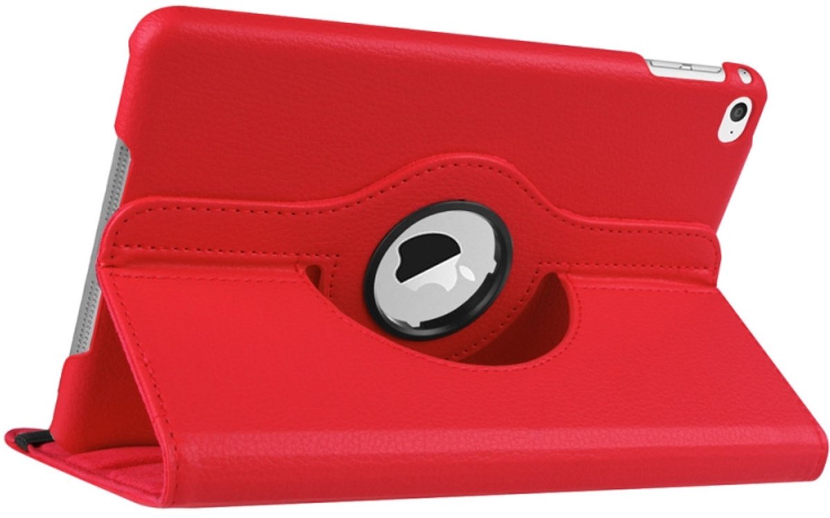 Mobigear Tablethoes geschikt voor Apple iPad Mini 4 (2015) Hoes | Mobigear DuoStand Draaibare Bookcase - Rood