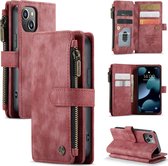 Caseme C30 Telefoonhoesje geschikt voor Apple iPhone 13 Mini Hoesje Bookcase Portemonnee - Rood