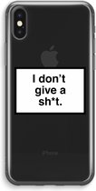 CaseCompany® - iPhone XS Max hoesje - Don't give a shit - Soft Case / Cover - Bescherming aan alle Kanten - Zijkanten Transparant - Bescherming Over de Schermrand - Back Cover