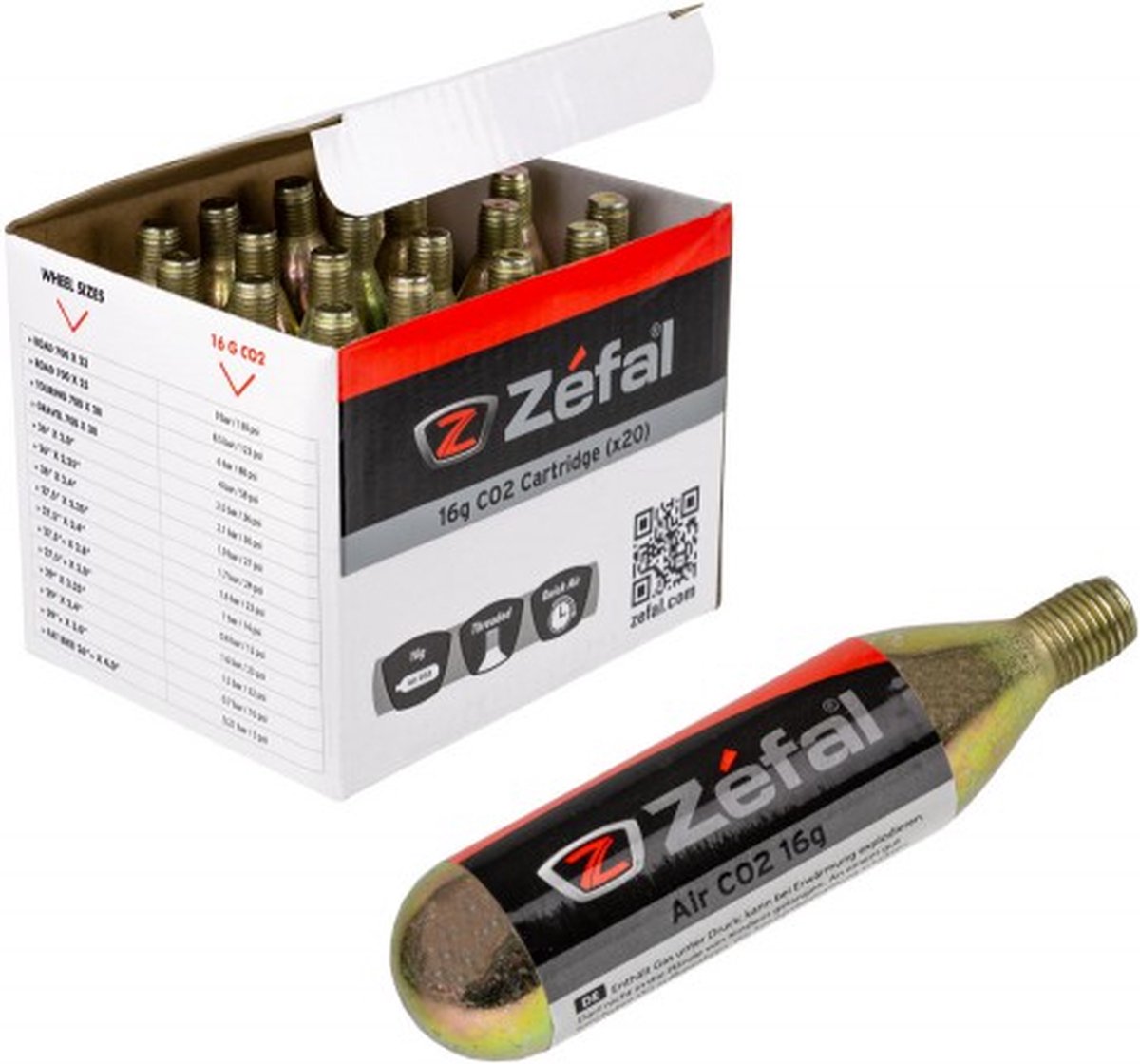 Zefal Co2 patronen 16 gram 20 stuks