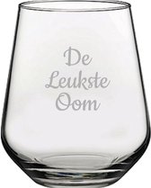 Gegraveerde Drinkglas 42,5cl De Leukste Oom