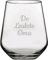 Gegraveerde Drinkglas 42,5cl De Leukste Oma