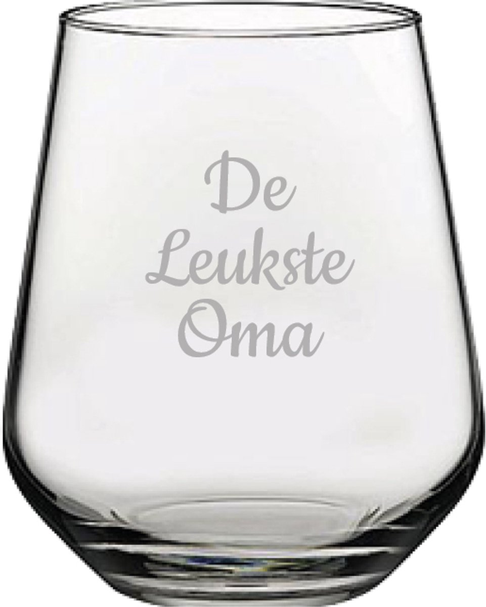Gegraveerde Drinkglas 42,5cl De Leukste Oma