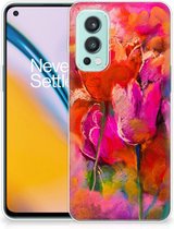 Smartphone hoesje OnePlus Nord 2 5G Silicone Case Tulips