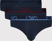 Emporio Armani Monogram 3P Brief Mannen Onderbroek - Marine - Maat L