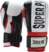 Gants de boxe Super Pro Combat Gear (thai) Bruiser Zwart/ Rouge / Wit 10oz