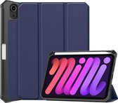 iPad Mini 6 Cover Book Case Cover Case avec découpe Apple Pencil - iPad Mini 6 Case Cover Case - Blauw foncé