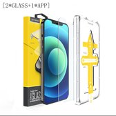 FMF - iPhone 13 Screenprotector - Tempered Glass Screen Cover Protector en Beschermglas - Glas - 2 Stuks - met installatie tray -