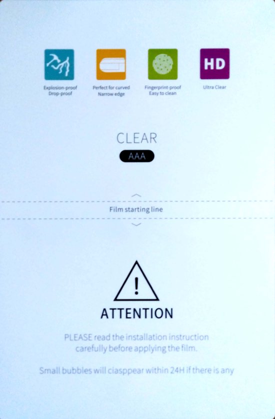 Protecteur d'écran ScreenSafe High Definition Hydrogel Samsung Galaxy Tab S6 Résistant aux chocs (AAA)