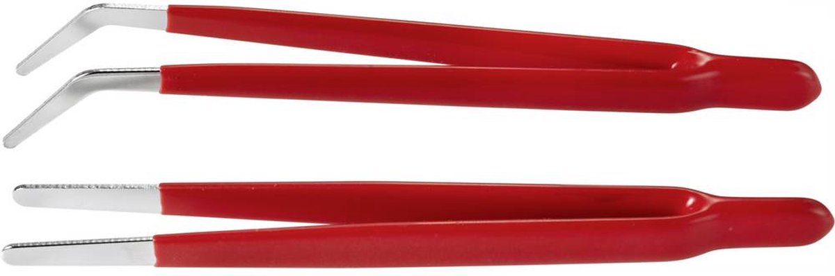 TOOLCRAFT TO-6897171 Pincetset 2-delig Plat-rond, Plat-rond, gebogen