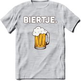 Biertje T-Shirt | Bier Kleding | Feest | Drank | Grappig Verjaardag Cadeau | - Licht Grijs - Gemaleerd - XXL