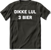 Dikke Lul 3 Bier T-Shirt | Bier Kleding | Feest | Drank | Grappig Verjaardag Cadeau | - Donker Grijs - L