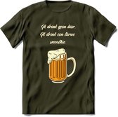 Ik Drink Geen Bier, Ik Drink Een Tarwe Smoothie T-Shirt | Bier Kleding | Feest | Drank | Grappig Verjaardag Cadeau | - Leger Groen - L