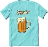 Biertje! T-Shirt | Bier Kleding | Feest | Drank | Grappig Verjaardag Cadeau | - Licht Blauw - L