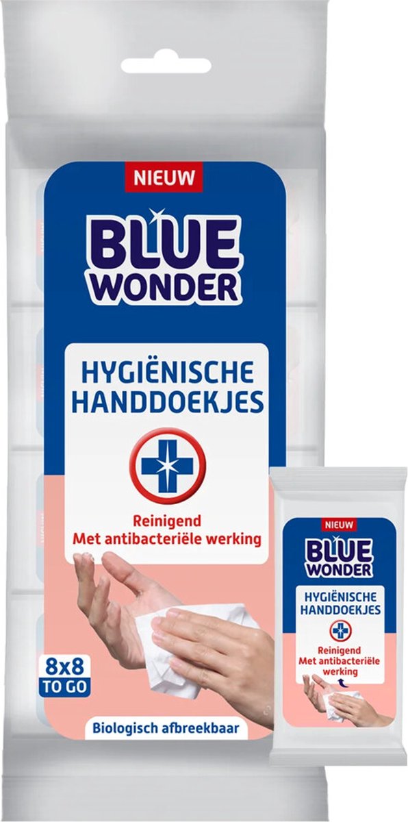 Blue Wonder Handdoekjes Antibacterieel 8 stuks