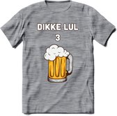 Dikke Lul 3 Bier T-Shirt | Bier Kleding | Feest | Drank | Grappig Verjaardag Cadeau | - Donker Grijs - Gemaleerd - XXL